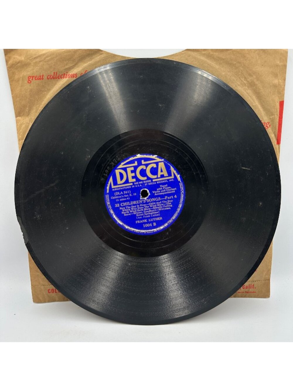 Frank Luther 32 Childrens Songs Pt 3 & Pt 4 78 RPM Vinyl Decca Childrens
